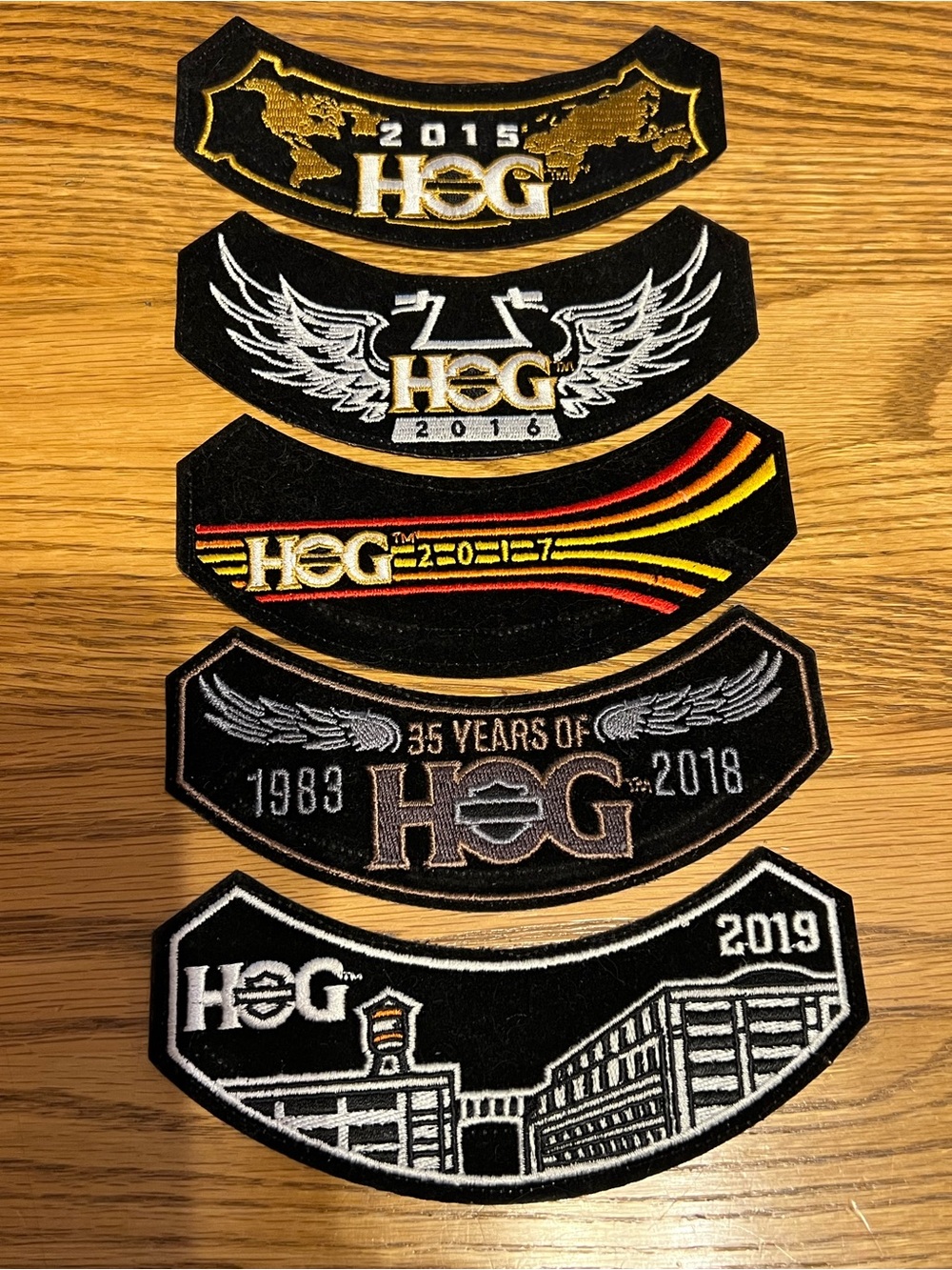 Harley-Davidson® HOG Rocker Patches Lot (5)  🐷